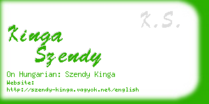 kinga szendy business card